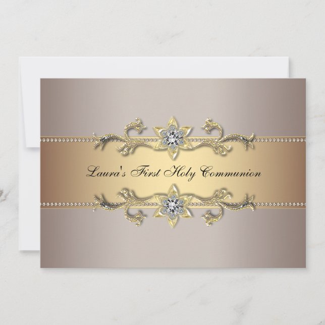 Meninas Douradas Primeiro Convite à Comunhão (Frente)