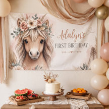 Meninas Fofas Boho Cavalo Primeiro Aniversário