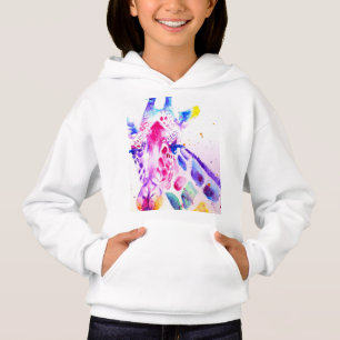 Meninas Girafa Aquarela Roxo Fofo Animal De Zoológ
