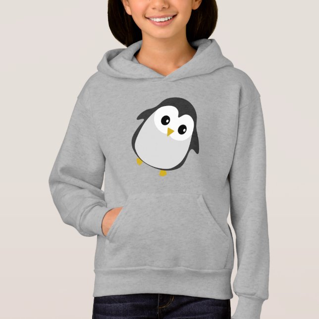 Meninas Hoodie com Pinguim Dançando (Frente)