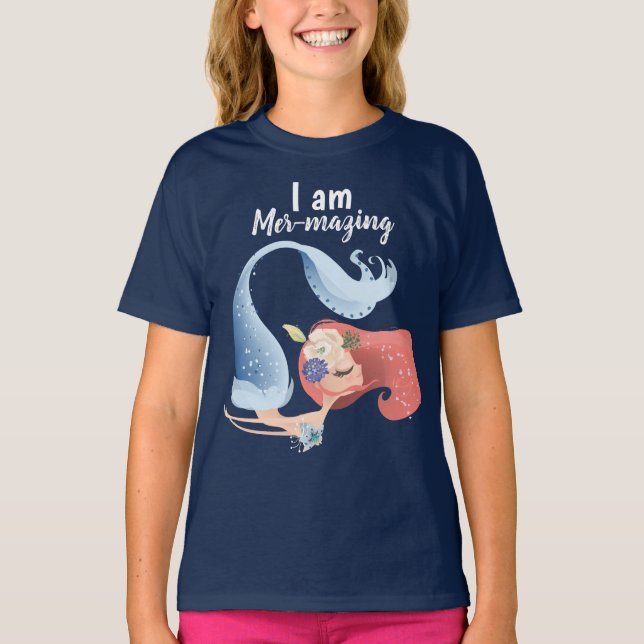 Meninas Mer-mazing Camiseta HanesTAGLESS® (Frente)