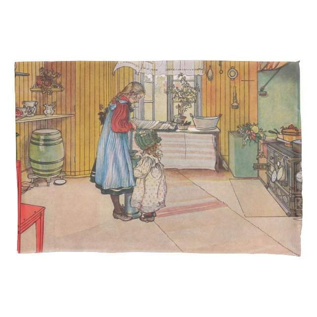 Meninas na cozinha (Arte Sueca Clássica) (Frente-Esquerda)