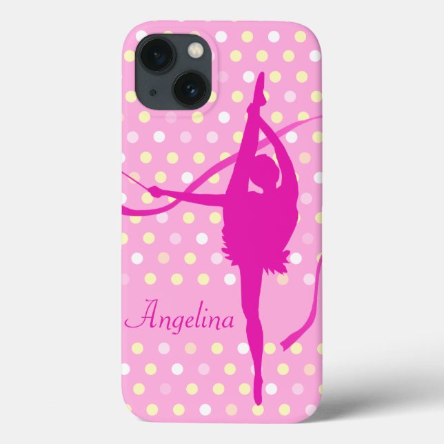 Meninas nomeadas bolinhas de ginasta rosa (Verso)