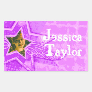 Meninas nomeadas etiquetas adesivas roxas de ident