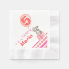 Meninas nomearam guardanapos de balões koala de 5