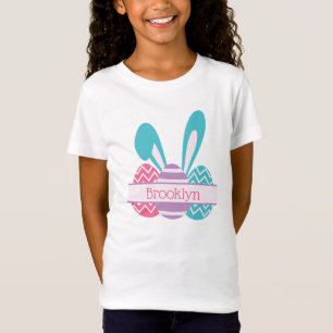 Meninas Personalizadas Páscoa Coelho Páscoa Camisa