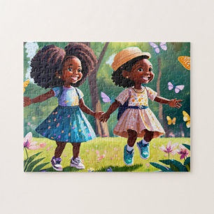 Meninas Reproduzindo 1 Quebra-cabeça De Arte Céreb