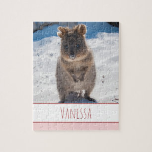 Meninas Rosa Crianças Quokka Praia Quebra-cabeça p