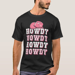 Meninas Rosa Howdy Camisa Ocidental Chapéu de Cowb