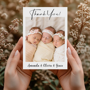 Meninas Triplet Obrigado Novo Anúncio De Bebê
