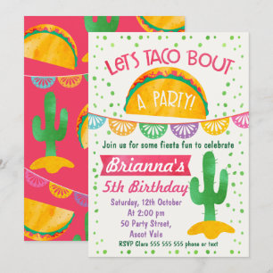 Meninas Vamos Taco sobre um Convite de Aniversário