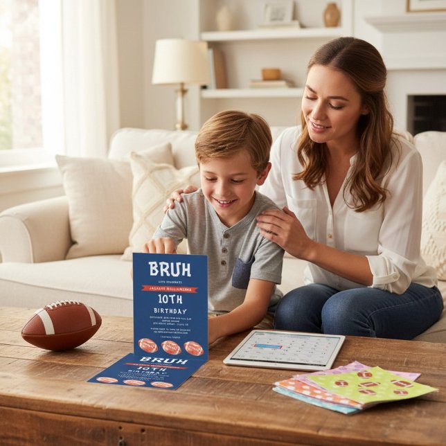 Menino 10o Convite de Aniversário, gíria moderna,  (Criador carregado)