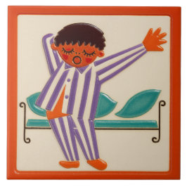 Menino Adormecido Infantil - Azulejo Cerâmico