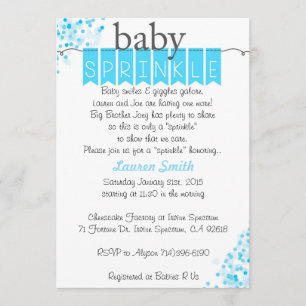 Menino Bebê Suspirando Convites - Blue Baby Sprink