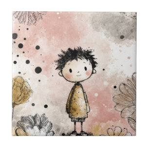 Menino Caprichoso Aquarela com Acentos Florais (3)