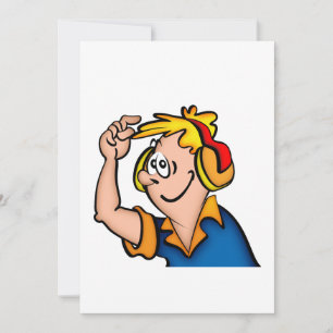 Menino com fone de ouvido