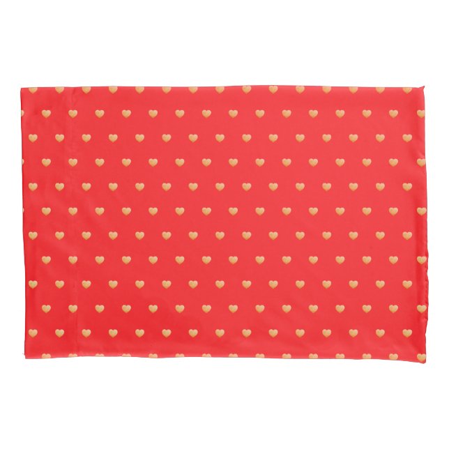Menino Corações Dourados Faux Foil Red Pattern (Frente)