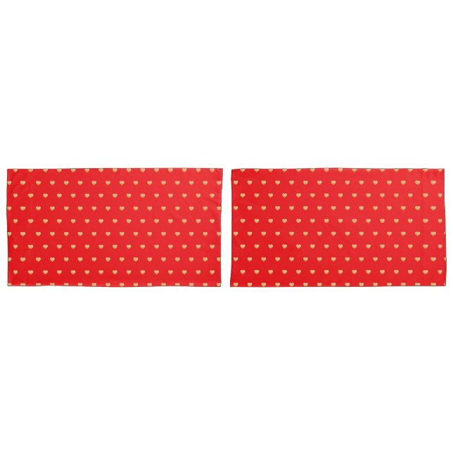 Menino Corações Dourados Faux Foil Red Pattern (Frente - conjunto)