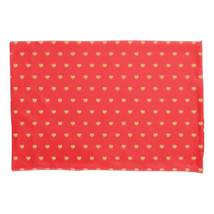 Menino Corações Dourados Faux Foil Red Pattern