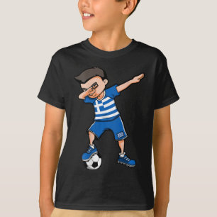 Menino de Dabbing Futebol Grécia Camisa Futebol Gr
