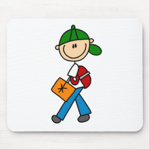 Menino de escola com trouxa Mousepad