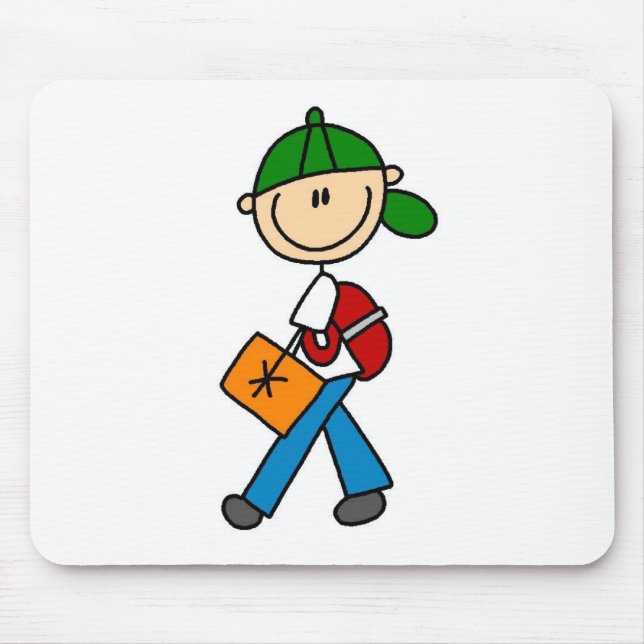 Menino de escola com trouxa Mousepad (Frente)