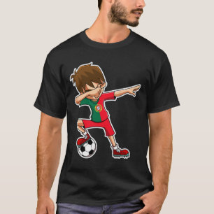Menino de Futebol Dabbing Camisa de Portugal Crian