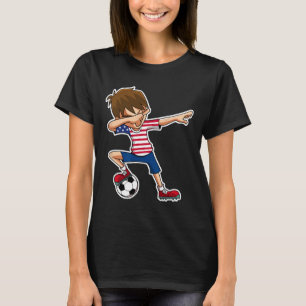 Menino de Futebol Dabbing Camisa EUA Estados Unido