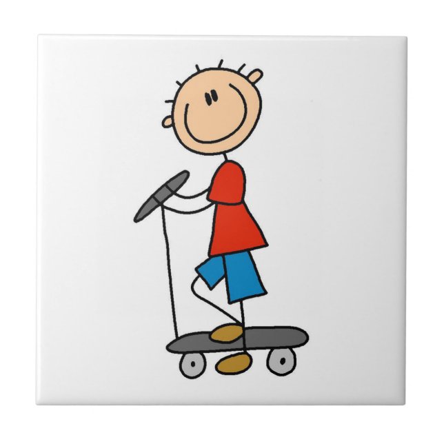 Menino de palito em scooter (Frente)