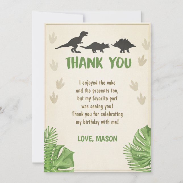 Menino Dino do partido dos cartões de (Frente)