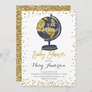 Menino do convite do chá de fraldas da aventura