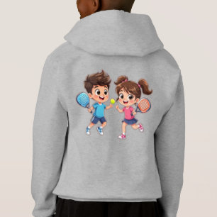 Menino e Menina de Desenho Animado Fofo Jogando Pa