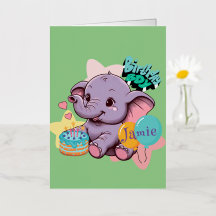 Menino Elefante Bonito Aniversário