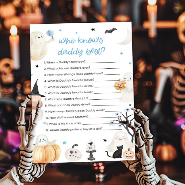 Menino Halloween Que Sabe O Melhor Jogo Do Pai (A Little Boo Baby Shower Who knows Daddy Best Game)