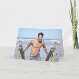 Menino na Praia Cartão de Saudações Cara Gostoso
