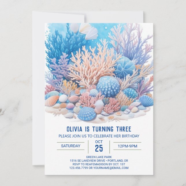 Menino sob o convite de aniversário do Sea Bash (Frente)