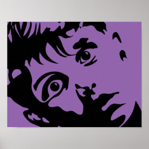 Menino Surpreso Arte Gráfica Estêncil Poster