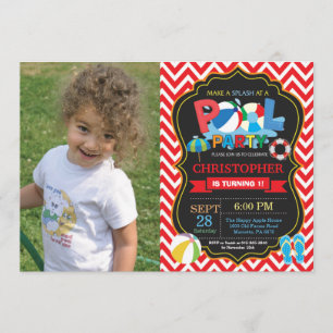 Menino vermelho do respingo de Splish do convite