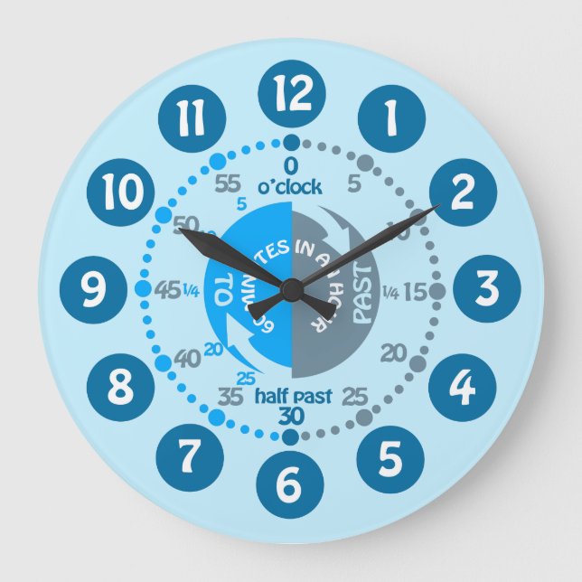 Meninos aprendem a dizer o relógio de cinza azul m (Frente)