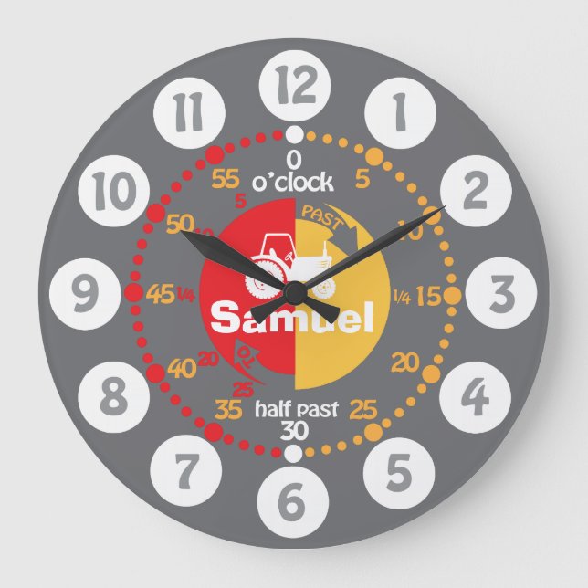 Meninos aprendem a dizer o relógio do trator verme (Frente)