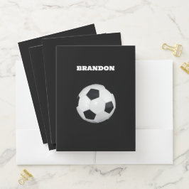 Meninos Bola de Futebol Negra Na moda com Nome Per