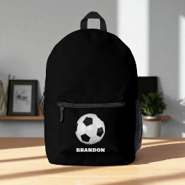 Meninos Bola de Futebol Negra Na moda com Nome Per