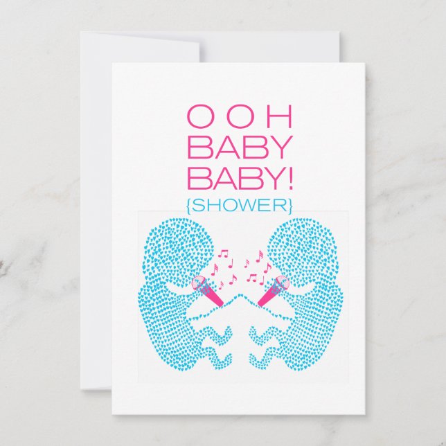 Meninos do gêmeo do convite do chá de fraldas dos (Frente)