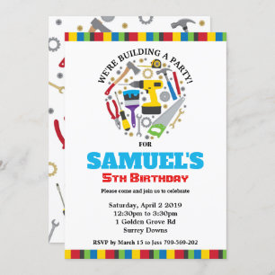 Meninos do partido das ferramentas dos convites do