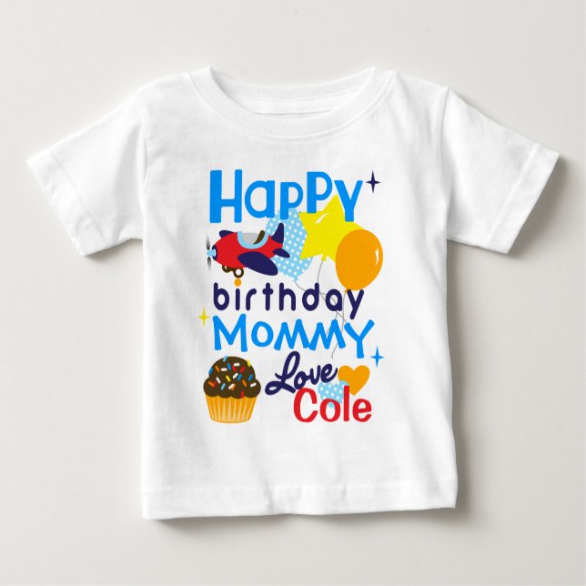 Meninos Feliz Aniversário para Mamãe Camisa do Fil (Frente)