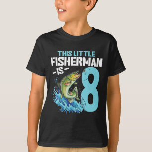 Meninos Pescarando Camisa De Nascimento De 8 Anos