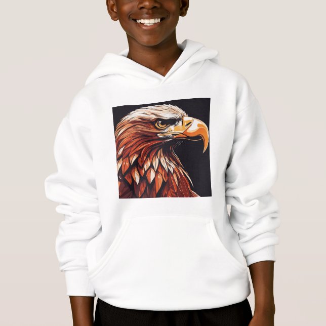 Meninos Pullover Impressão Eagle Hoodies (Frente)