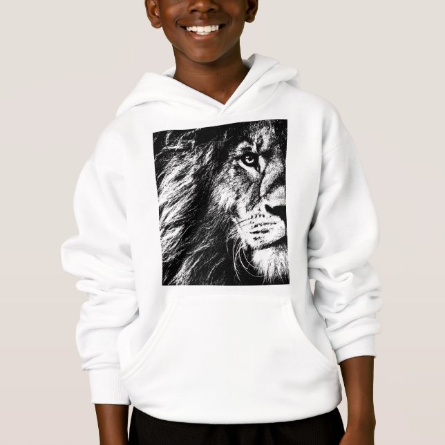 Meninos Roupa de Fashion Hoodie Lion (Frente)