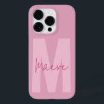 Menor e moderno monograma de tipografia, cor-de-ro<br><div class="desc">Moderno e mínimo,  a tipografia monograma,  cinza-rosa e branco elegante,  simples design de capa de telefone personalizado único e único.</div>