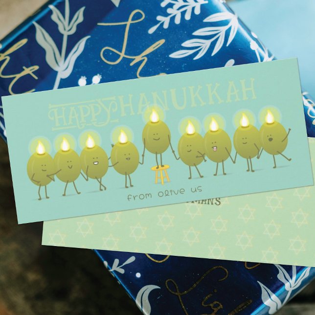 Menorá de Hanukkah Azeitonas | Grupo Verde Teal Ca (Criador carregado)